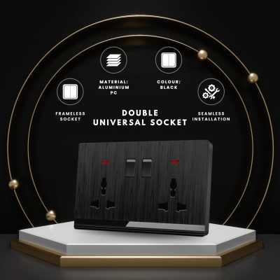 Premium Double 13A Wall Socket | Universal Power Socket